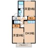 ウィング青山Ⅱ 2DKの間取り