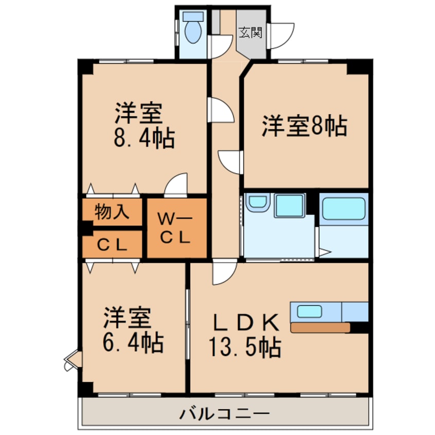 間取図 ベル アンジュ（下条町）