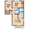 アヴニール（上条町） 2LDKの間取り