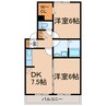 ベルウッド（町屋町） 2DKの間取り