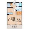 ハイツ新開 1LDKの間取り