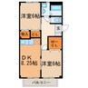 リーベン弥生 2DKの間取り