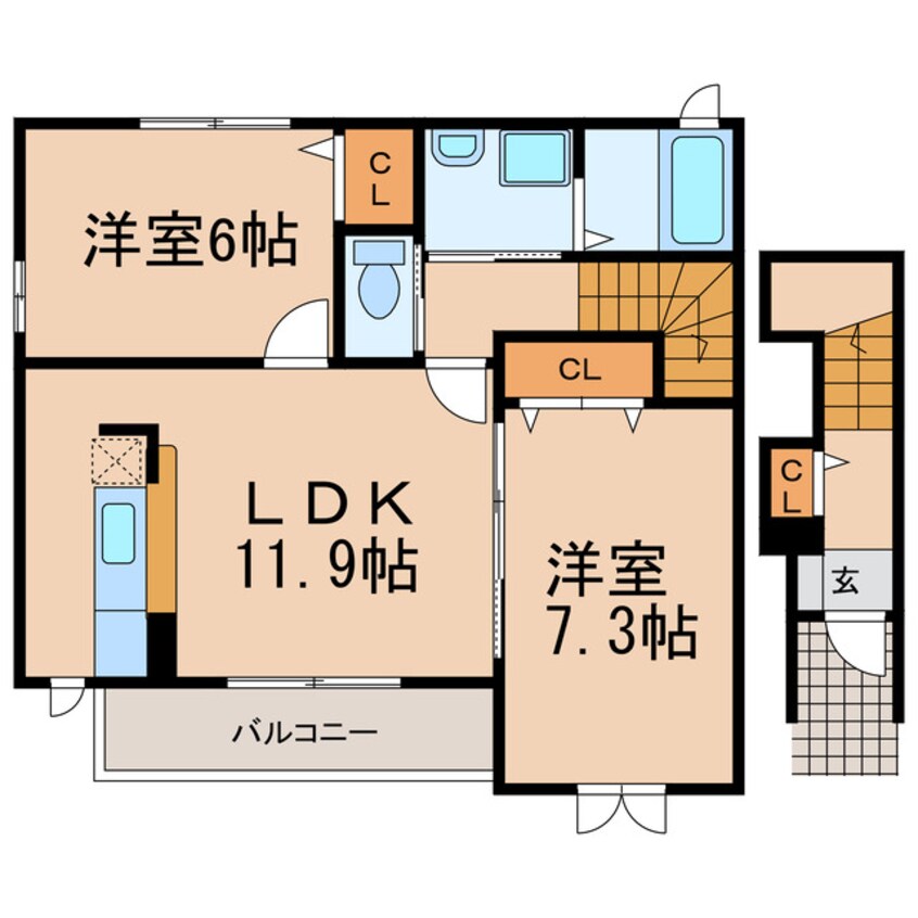 間取図 ドクターバード　Ｗ