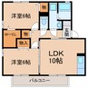 ヴェルドミール 2LDKの間取り