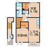 グレース喜惣治 2LDKの間取り