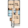 カレックスⅠ・Ⅱ 2LDKの間取り