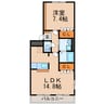 ヒルズ伊勢山 1LDKの間取り