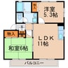 プリミエール堀ノ内Ⅱ 2LDKの間取り