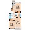 BEL CASA 2LDKの間取り