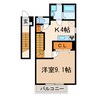 アンプルール　ブワ　秀Ⅱ 1Kの間取り