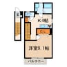 アンプルール　ブワ　秀Ⅱ 1Kの間取り