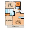 ル・クプル 2LDKの間取り