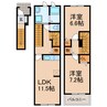 サン　ラフィーネ 2LDKの間取り