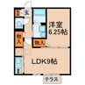 アヴニール大手 1LDKの間取り