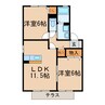 ファミーユ（松河戸町） 2LDKの間取り
