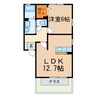 パークハイム朝宮 1LDKの間取り