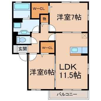 間取図 メゾンクレール（西本町３）