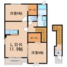 ヌーボーサウス 2LDKの間取り