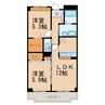 プリーザント 2LDKの間取り