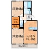 プライムガーデン 2LDKの間取り