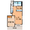 グランベル 1LDKの間取り