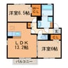 コージィーコート　Ｂ 2LDKの間取り