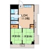 日本開発ビル 2LDKの間取り