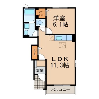 間取図 カーサ　プリムラＢ（新守山）