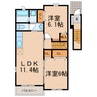 カーサ　プリムラＡ（新守山） 2LDKの間取り