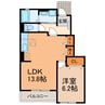 グレイスＫ（松河戸町） 1LDKの間取り