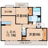 アーク小野 2LDK+Sの間取り