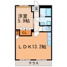 グリーンハイム新守山 1LDKの間取り