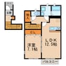 アスピリアナチュール 1LDKの間取り