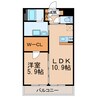 翠城Ⅳ 1LDKの間取り