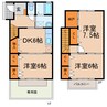 タウンハウス中之町 3DKの間取り