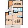 グラス　ツイン 2LDKの間取り