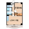 レジーナ鳥居松 1LDKの間取り