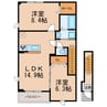 ソシア守山Ⅱ 2LDKの間取り