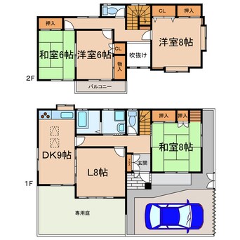 間取図 大留町５丁目14-11貸家