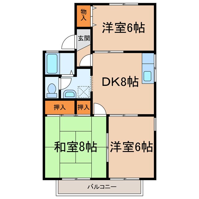 間取り図 サンビレッジ(花長町)