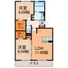 デュール　リアン/ボヌール　リアン 2LDKの間取り