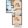 アルブル藤 1LDKの間取り