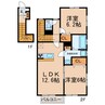 フォレストメゾン楠　Ｃ・Ｄ棟 2LDKの間取り