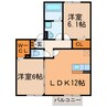 パストラル楠 2LDKの間取り
