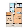 シャンポール 1LDKの間取り