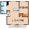 栄林ハイツ 1LDKの間取り