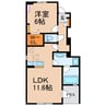 ララ　フラッツ 1LDKの間取り