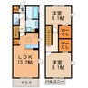 レザンクオーレ 2LDKの間取り
