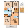 ベルデュール 3LDKの間取り