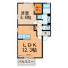 ネイバーフッド 1LDKの間取り